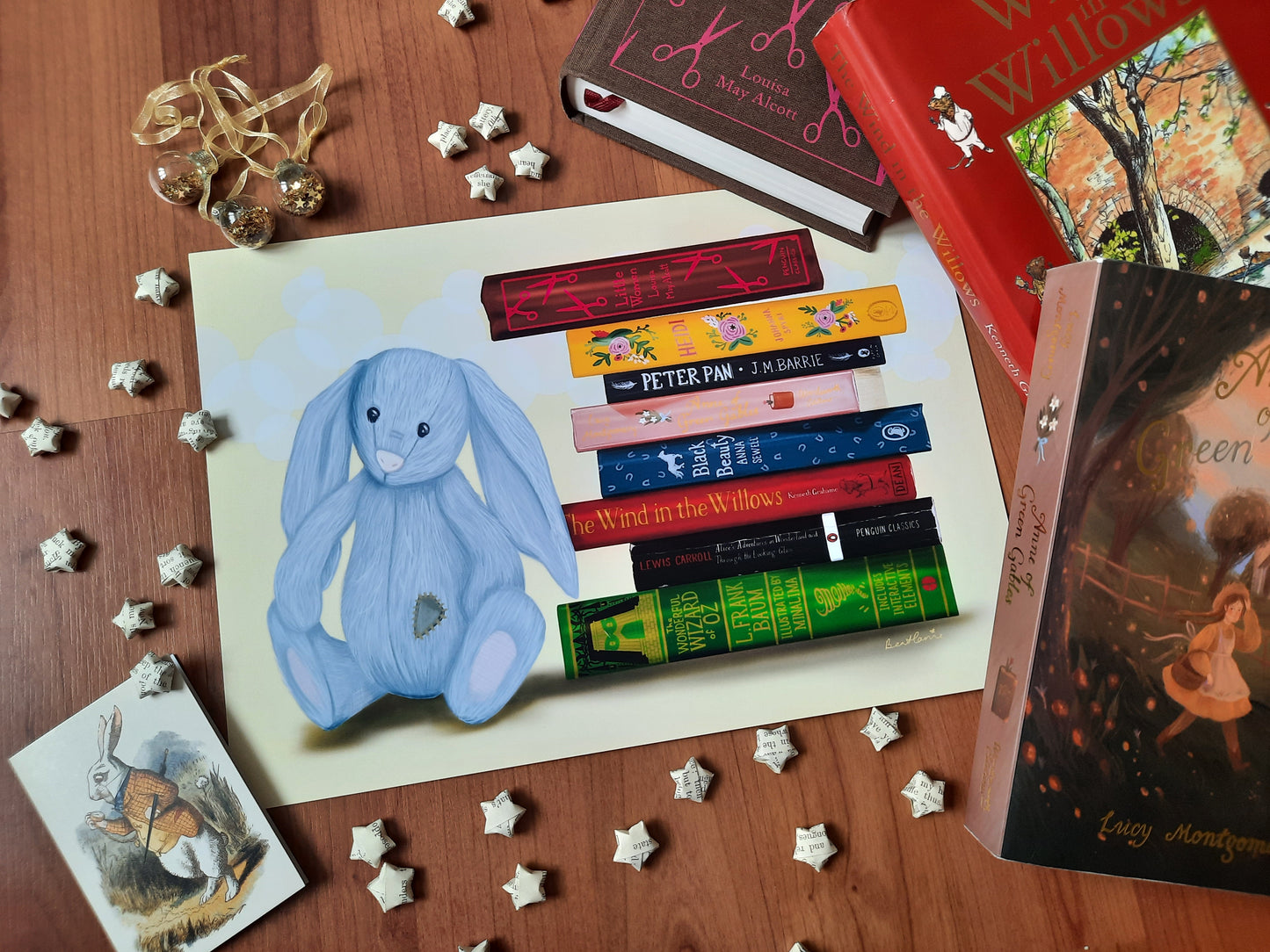 Children's classic bookstack - Book spine art print