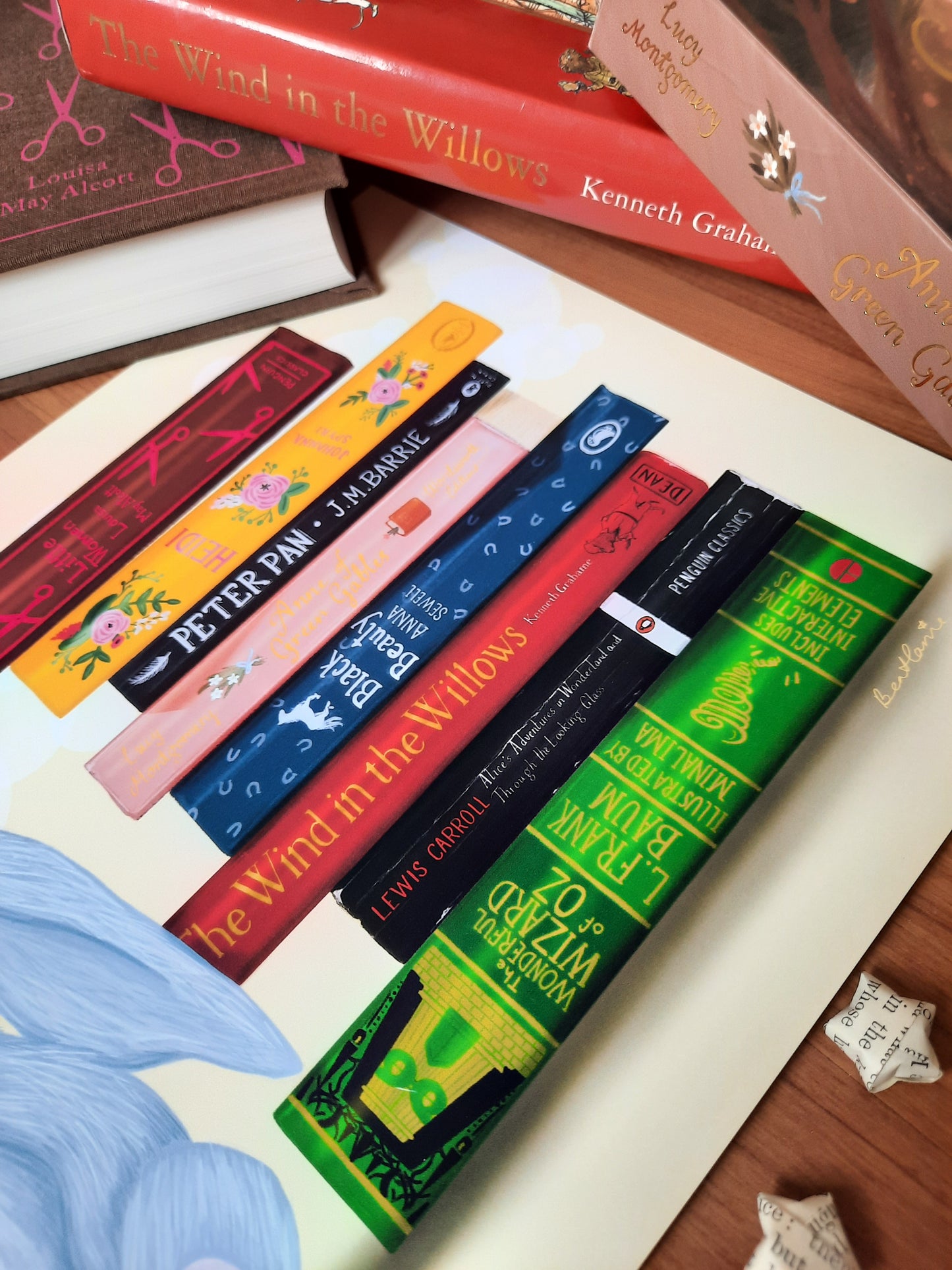 Children's classic bookstack - Book spine art print