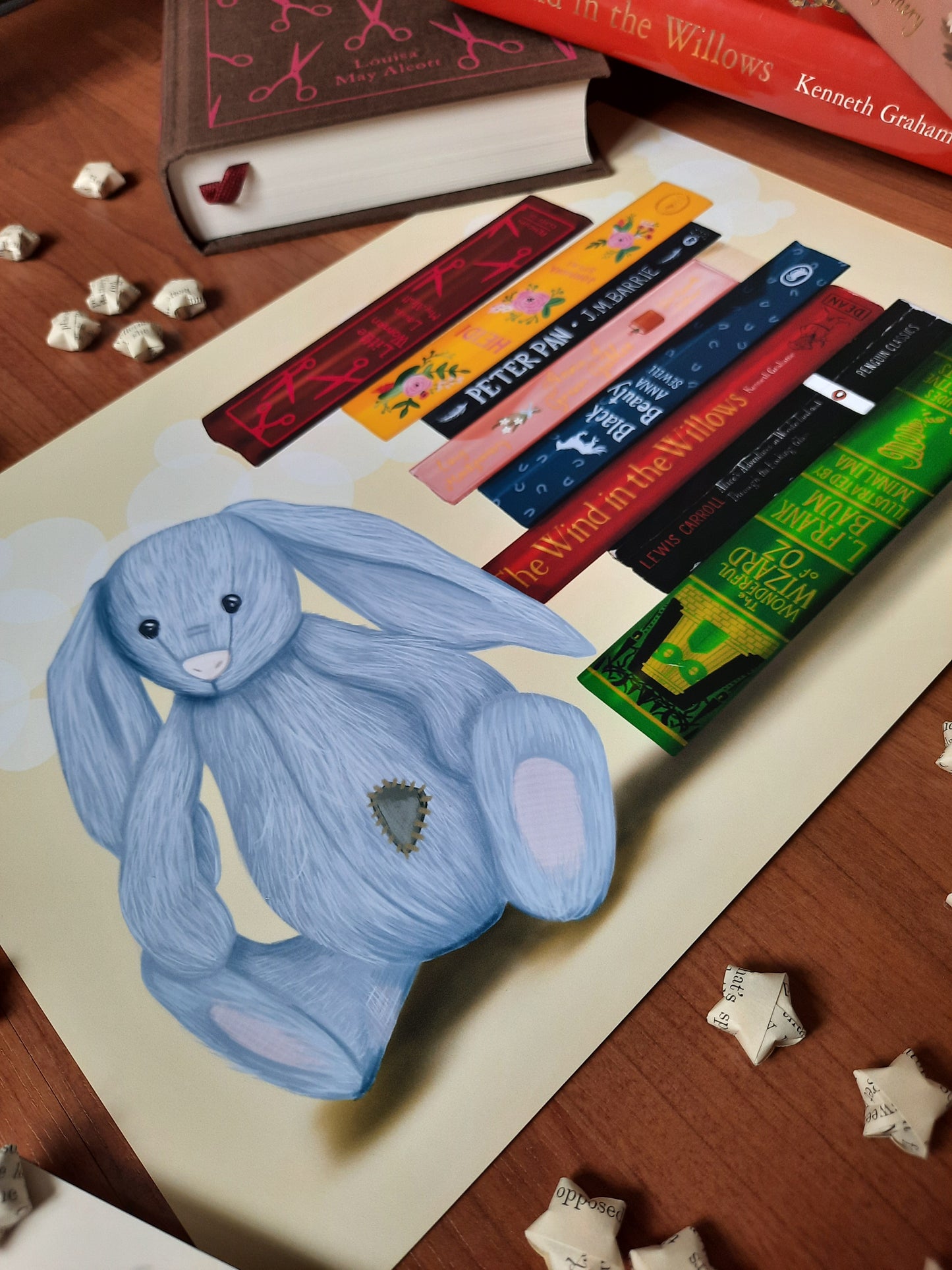 Children's classic bookstack - Book spine art print