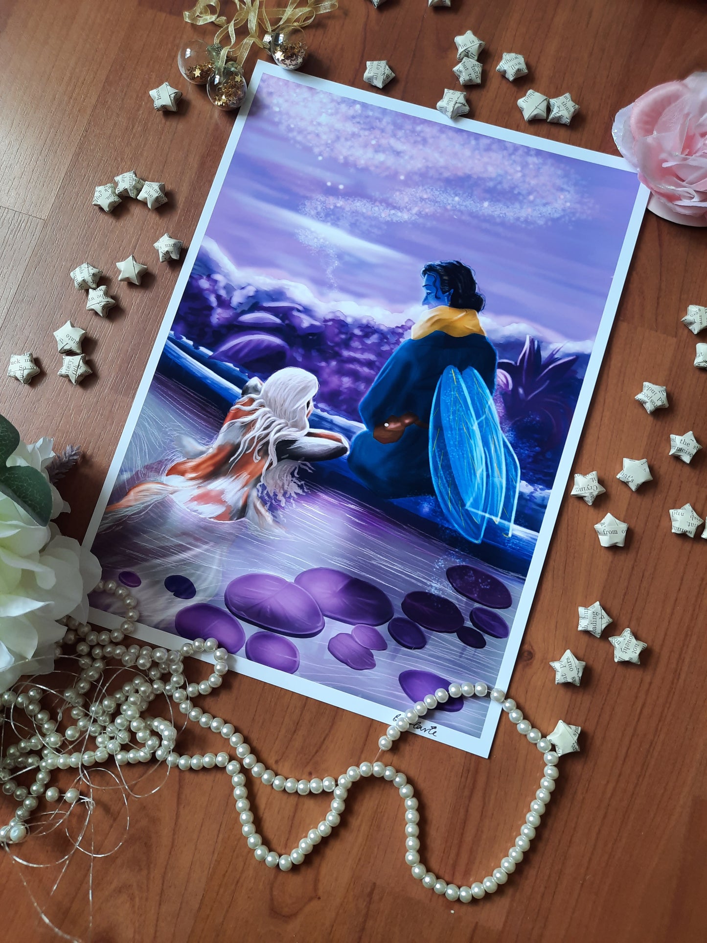 Date Night - Art Print - Original Wall Art (A Mermaid and a Fairy series)
