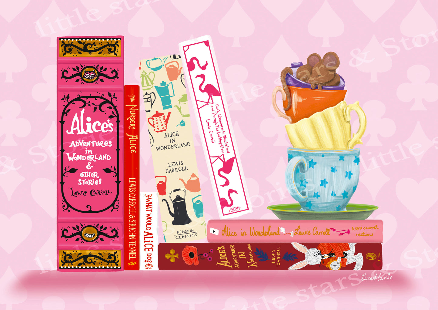 Alice In Wonderland - Book spine art print
