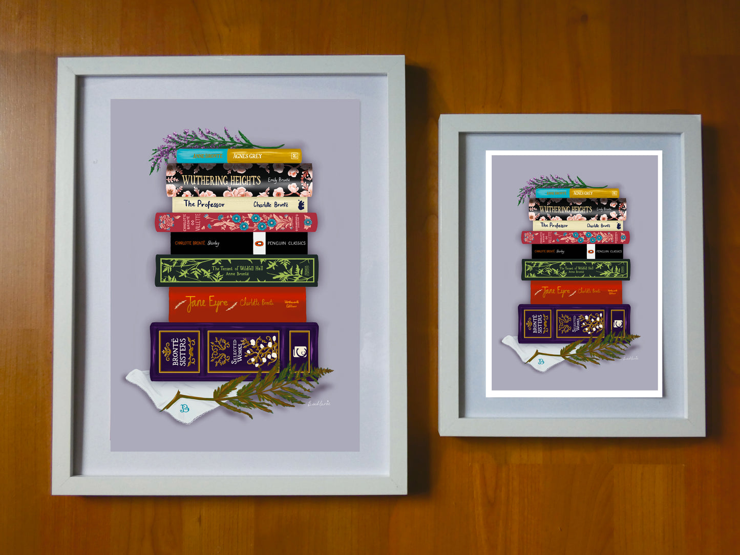 The Bronte Sisters Bookstack - Book spine art print
