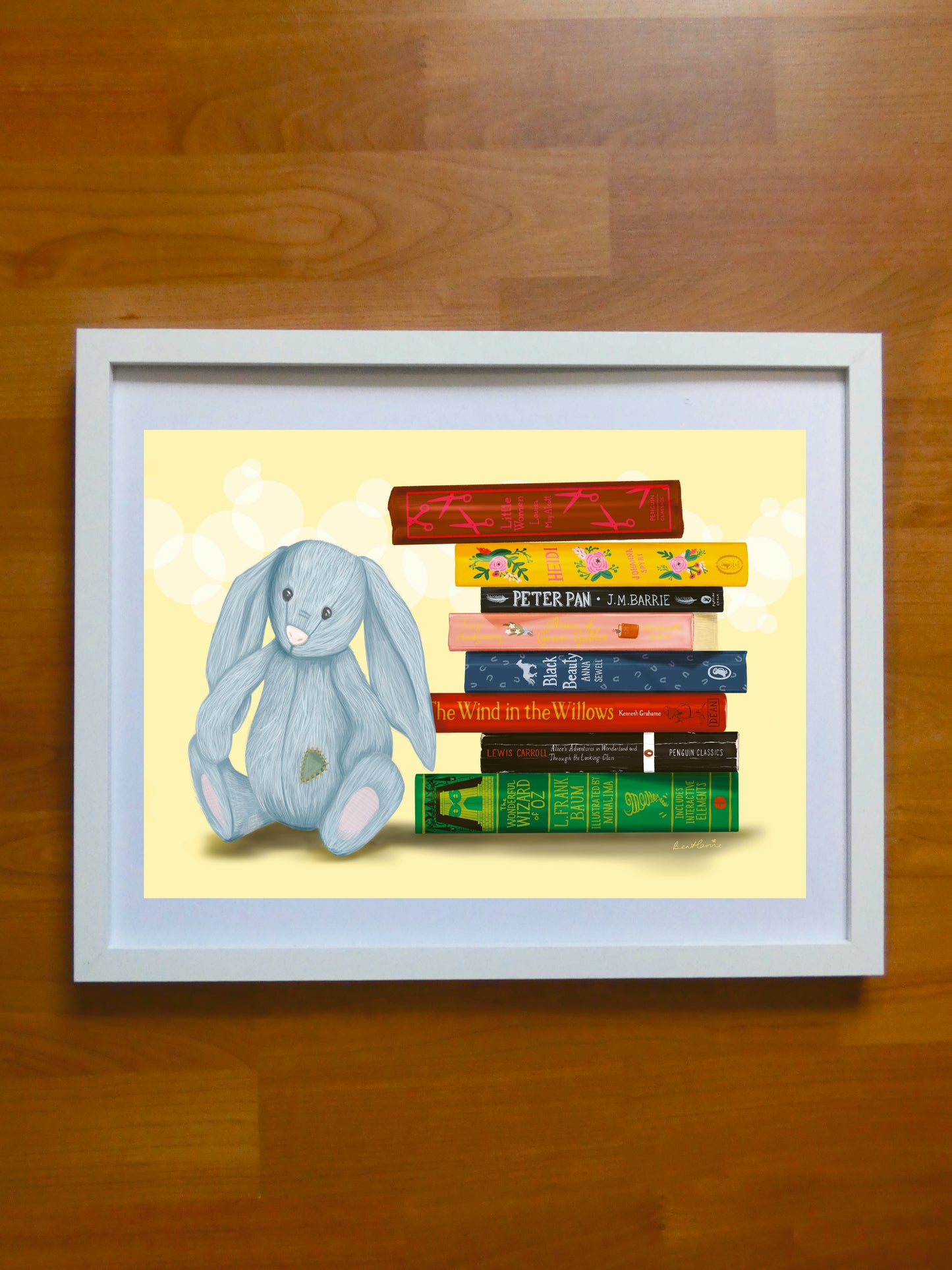 Children's classic bookstack - Book spine art print