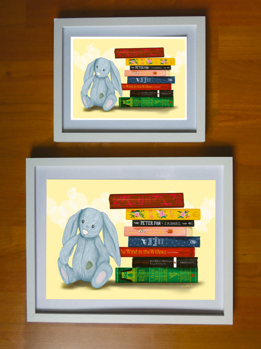 Children's classic bookstack - Book spine art print