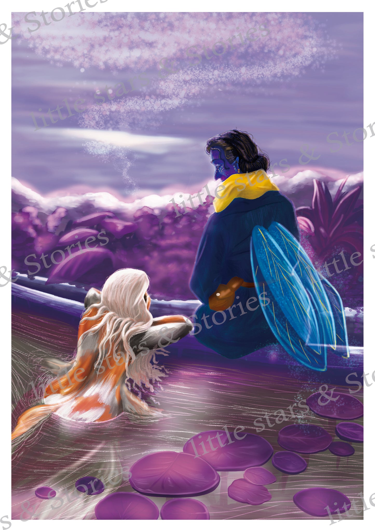 Date Night - Art Print - Original Wall Art (A Mermaid and a Fairy series)