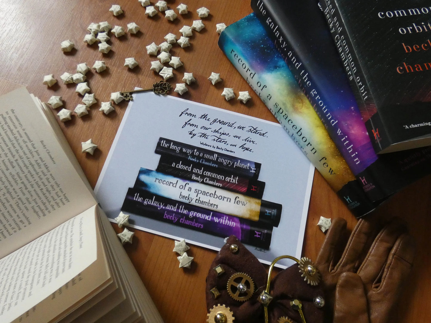 Wayfarers Bookstack - Book spine art print