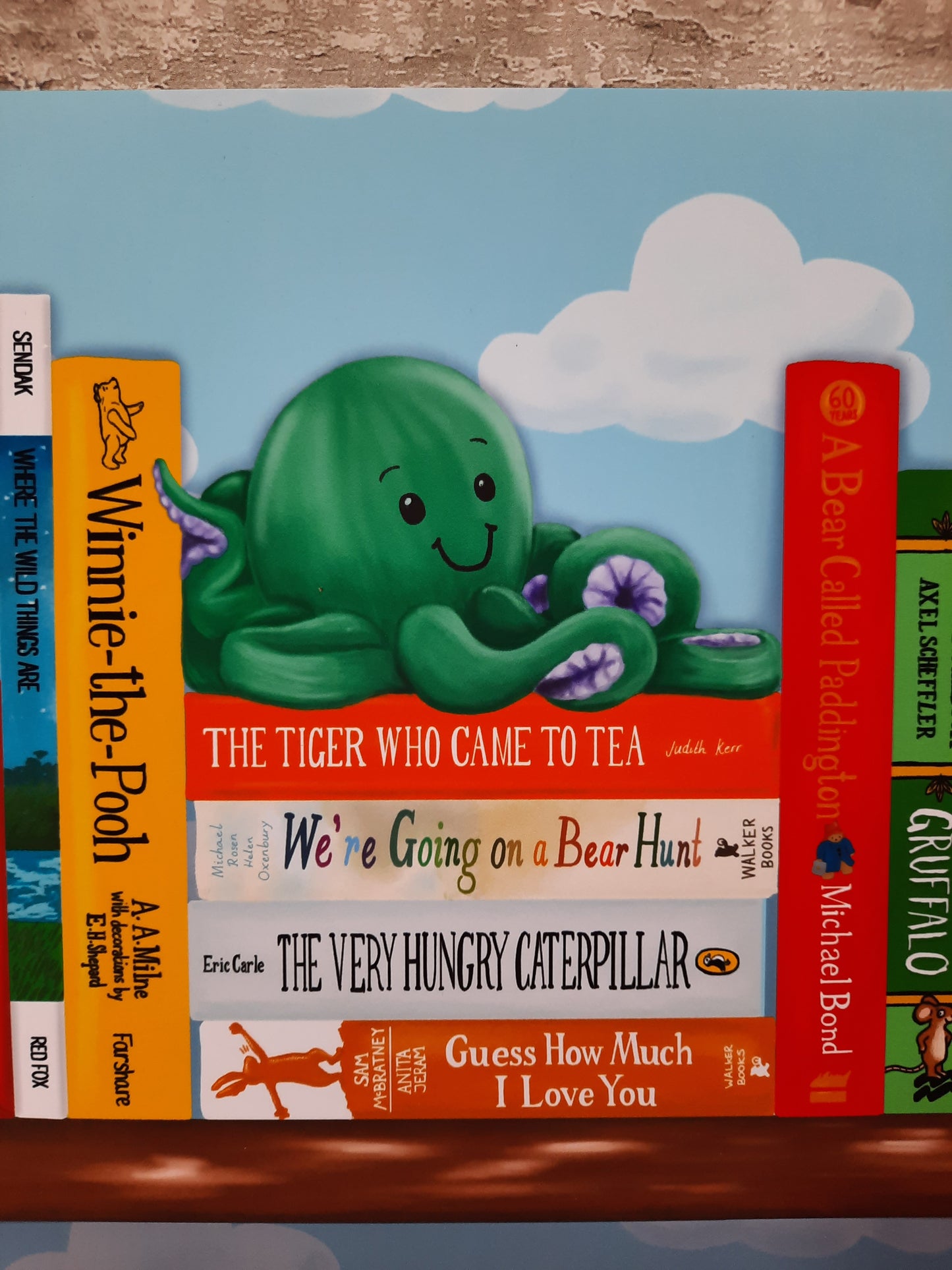 Baby's first bookstack - Book spine art print