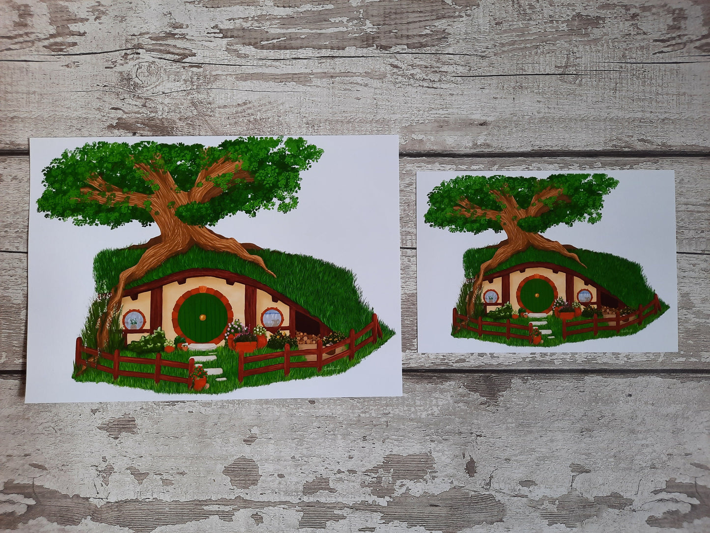Hobbit Hole - Art Print - Inspired by Tolkein's The Hobbit / Lord of the Rings / The Shire