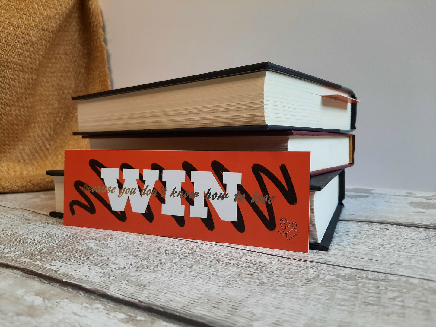 Fight Win - Silver foiled bookmark - All For the Game/The Foxhole Court, by Nora Sakavik