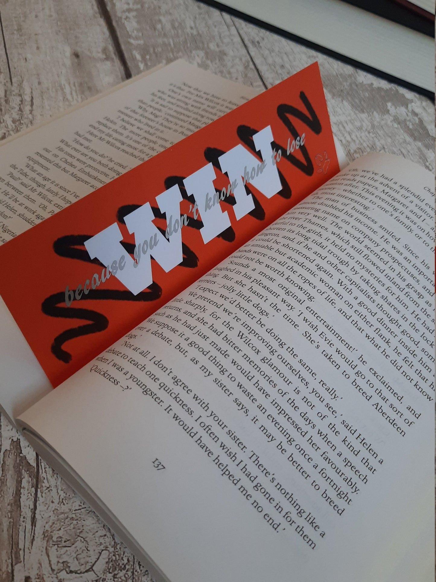Fight Win - Silver foiled bookmark - All For the Game/The Foxhole Court, by Nora Sakavik