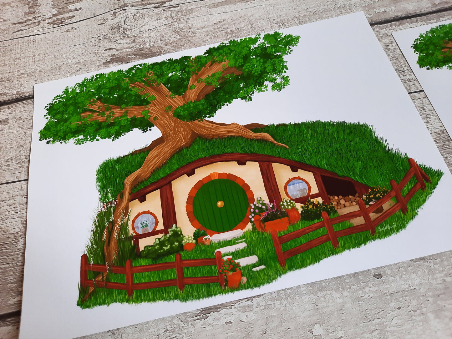 Hobbit Hole - Art Print - Inspired by Tolkein's The Hobbit / Lord of the Rings / The Shire