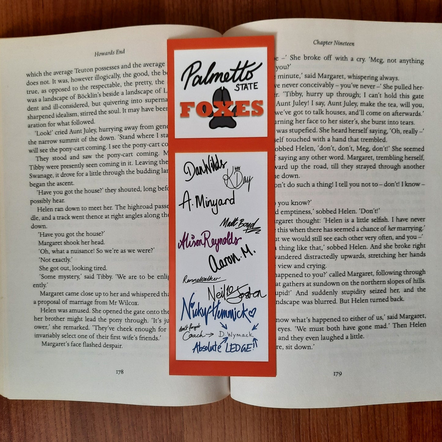 Palmetto Foxes Signature - Bookmark Version 2.0 - The Foxhole Court (All For The Game) by Nora Sakavic