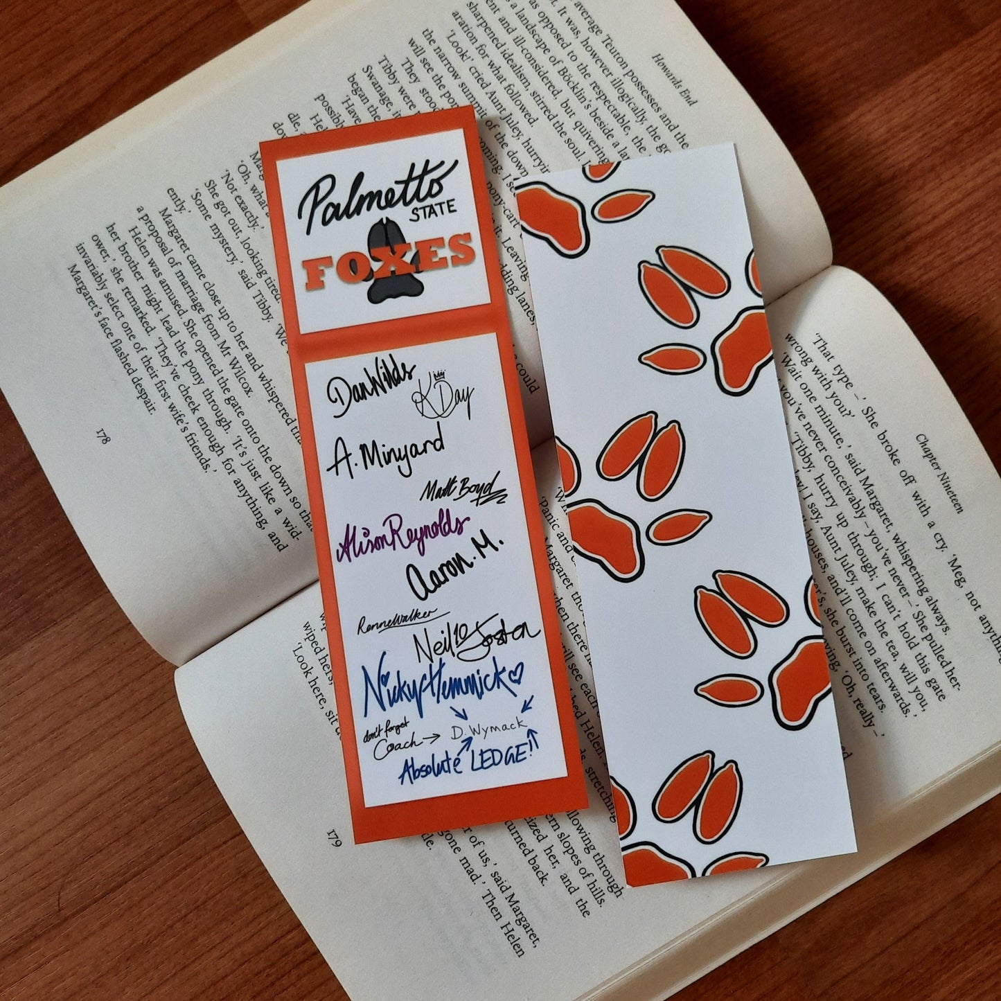 Palmetto Foxes Signature - Bookmark Version 2.0 - The Foxhole Court (All For The Game) by Nora Sakavic