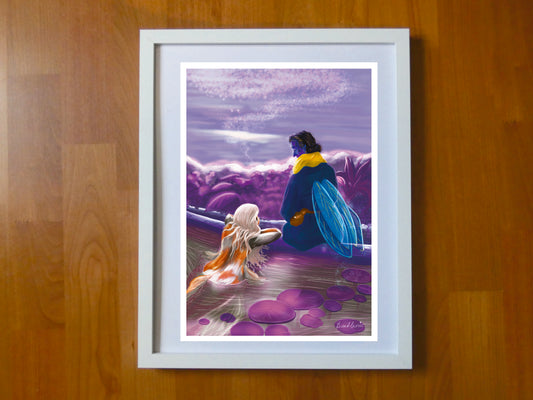 Date Night - Art Print - Original Wall Art (A Mermaid and a Fairy series)