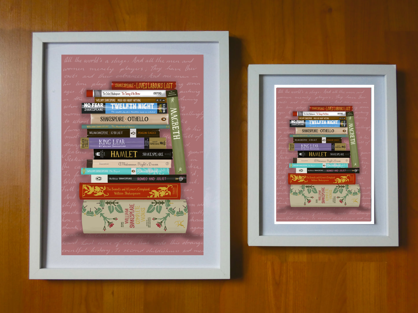 Shakespeare plays bookstack - Book spine art print