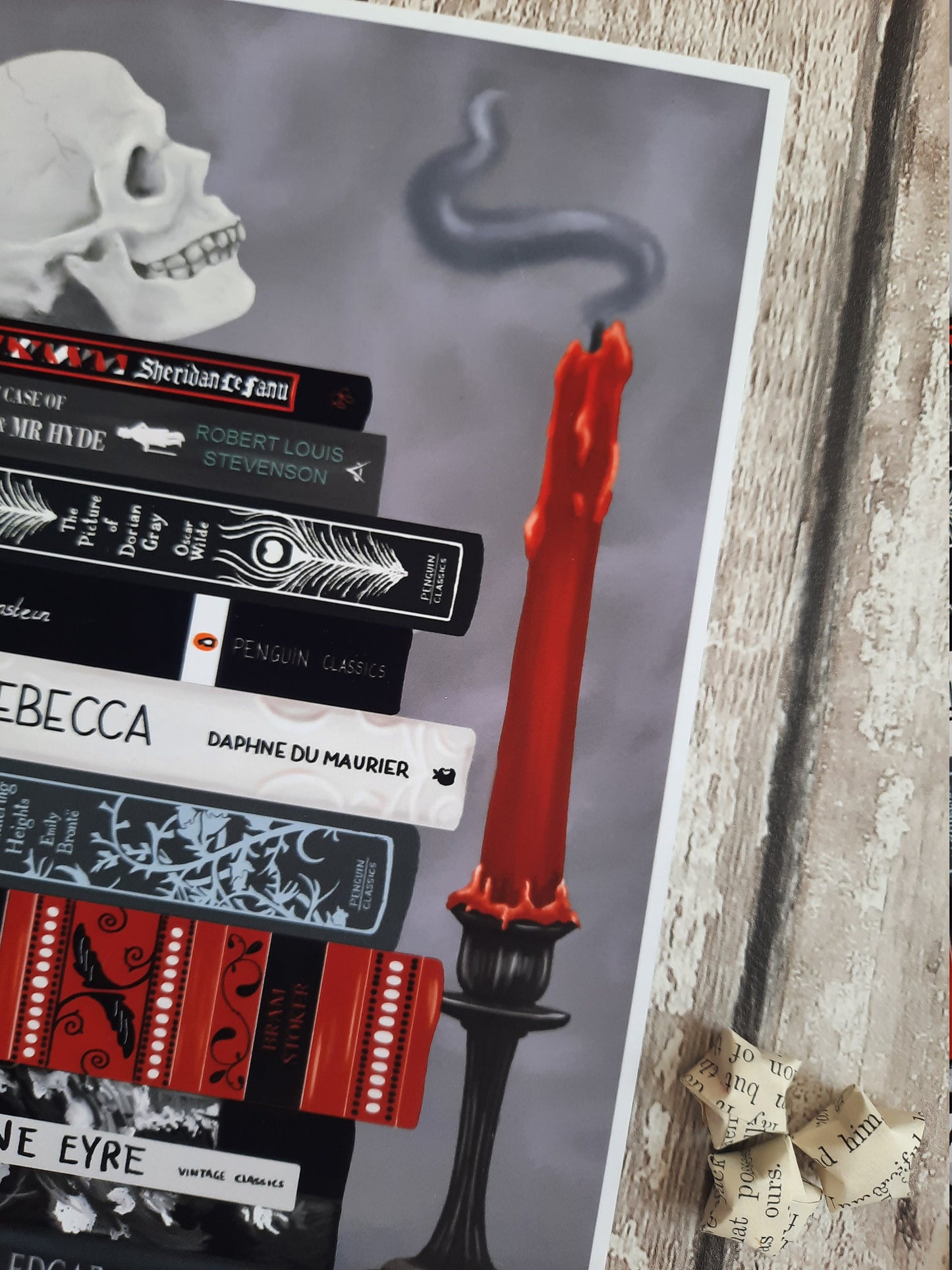 Gothic classic bookstack - Book spine art print