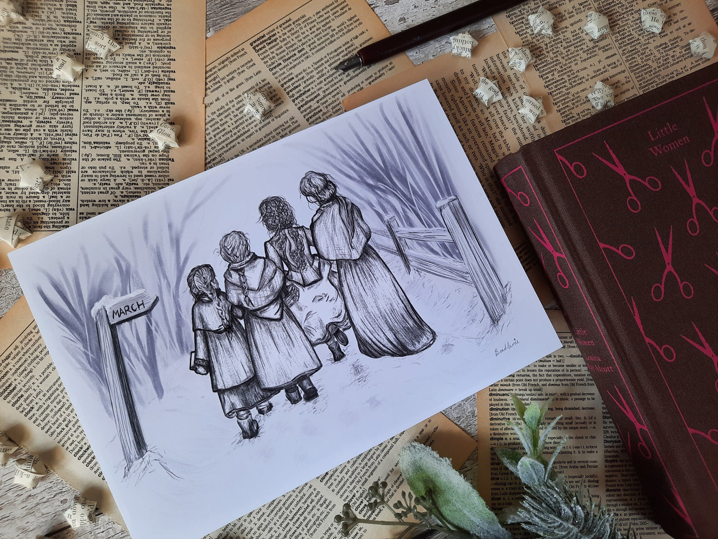 Winter Walk - Art Print - Little Women by Louisa May Alcott